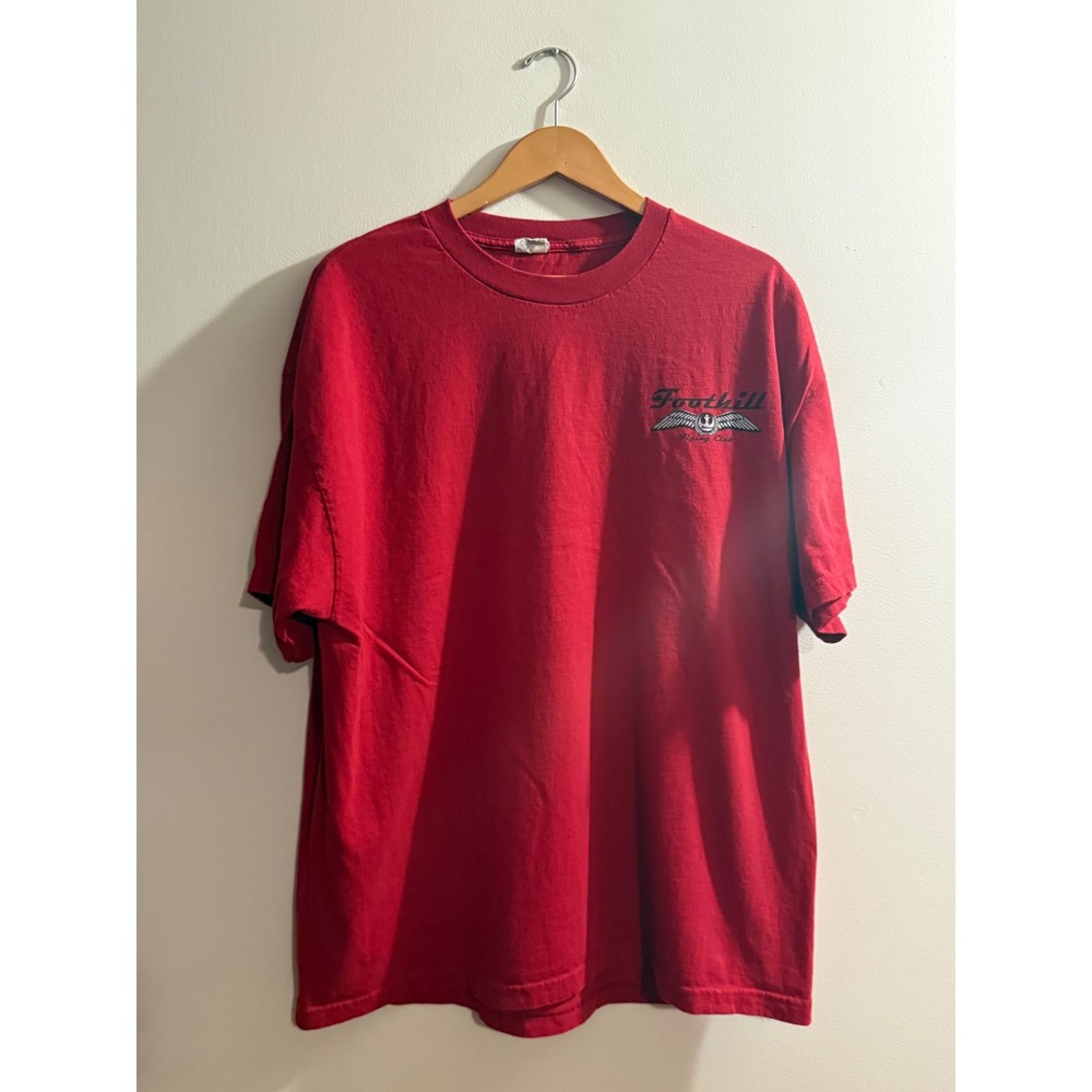 Vintage Alstyle Foothill Flying Club Graphic T-Shirt Red Y2K Mens 2XL Retro